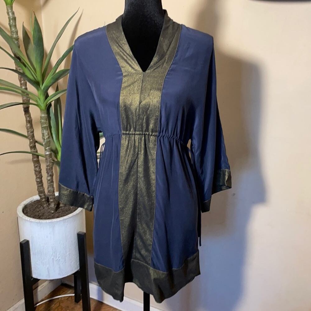Luxury in Motion Laundry by Design Silk Dress with Flowing Sleeves